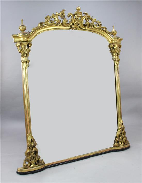 A Victorian giltwood overmantel, W.5ft 8in. H.5ft 8in.